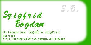 szigfrid bogdan business card